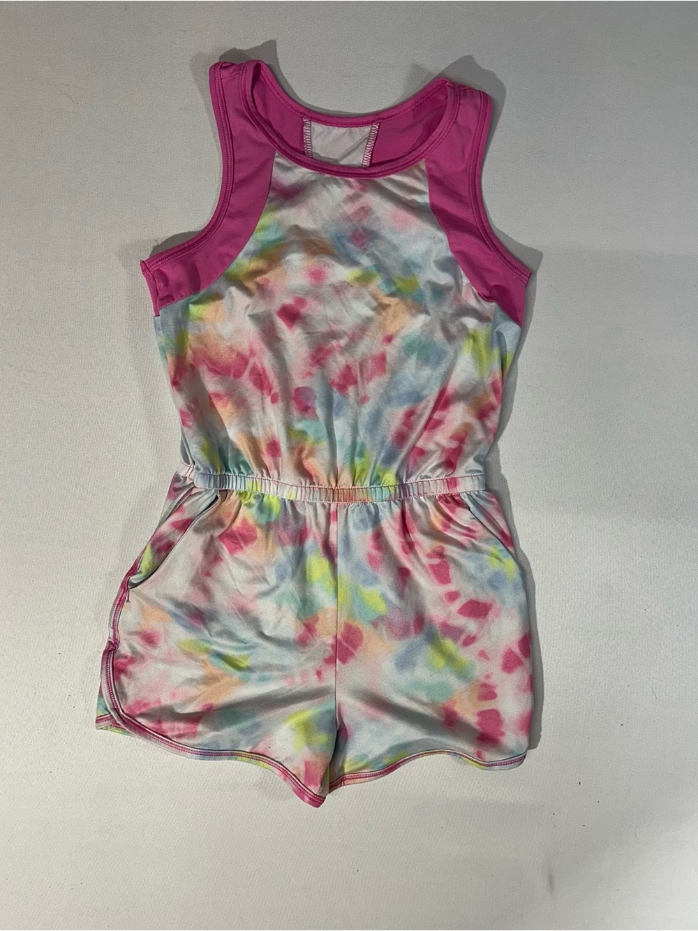 Jumping Beans Girls Size 8 Tie Dye Active Romper Pink Athletic
